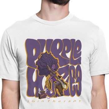Camiseta Purple Haze Jimma Hendrix Algodão Hempstee Branco